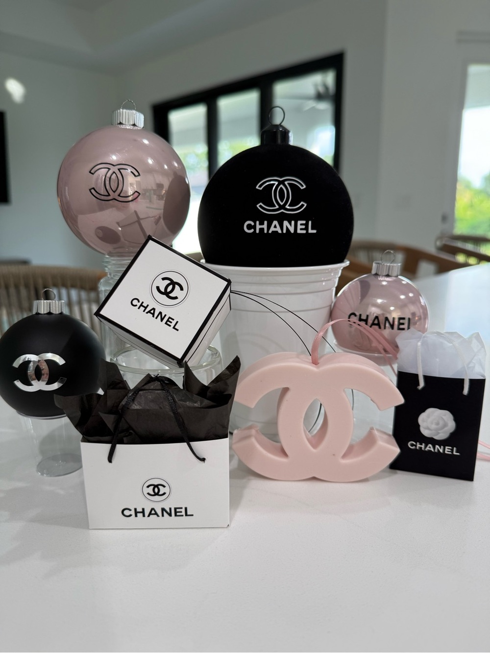 CHANEL Christmas Ornament Set of NINE